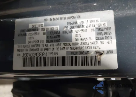 2021 Mazda Cx-5 Carbon Edition Turbo from USA, damaged, VIN JM3KFACY2M0330914